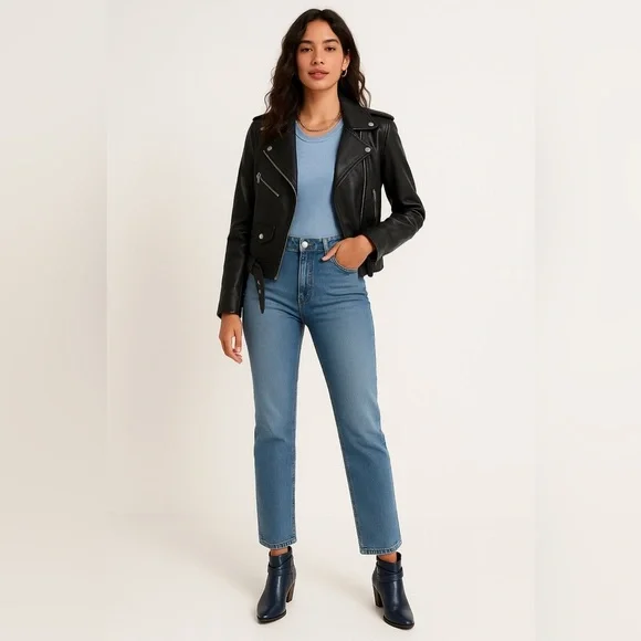 Rag & Bone Black Leather Moto Ankle Boots Size 6 EU 36 Handmade in Italy - Picture 3 of 15